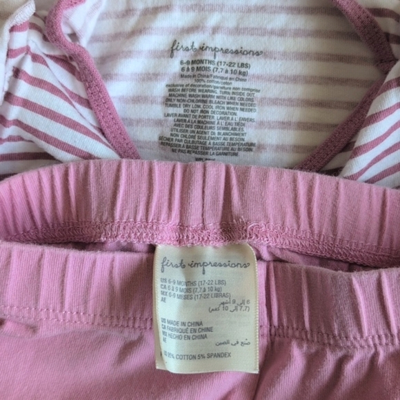 first impressions heart cotton matching outfit set 6-9 months baby girl - Picture 2 of 8